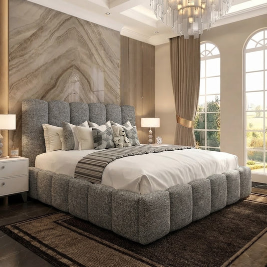 Pebble Upholstered Ottoman Bed - Sage Linen