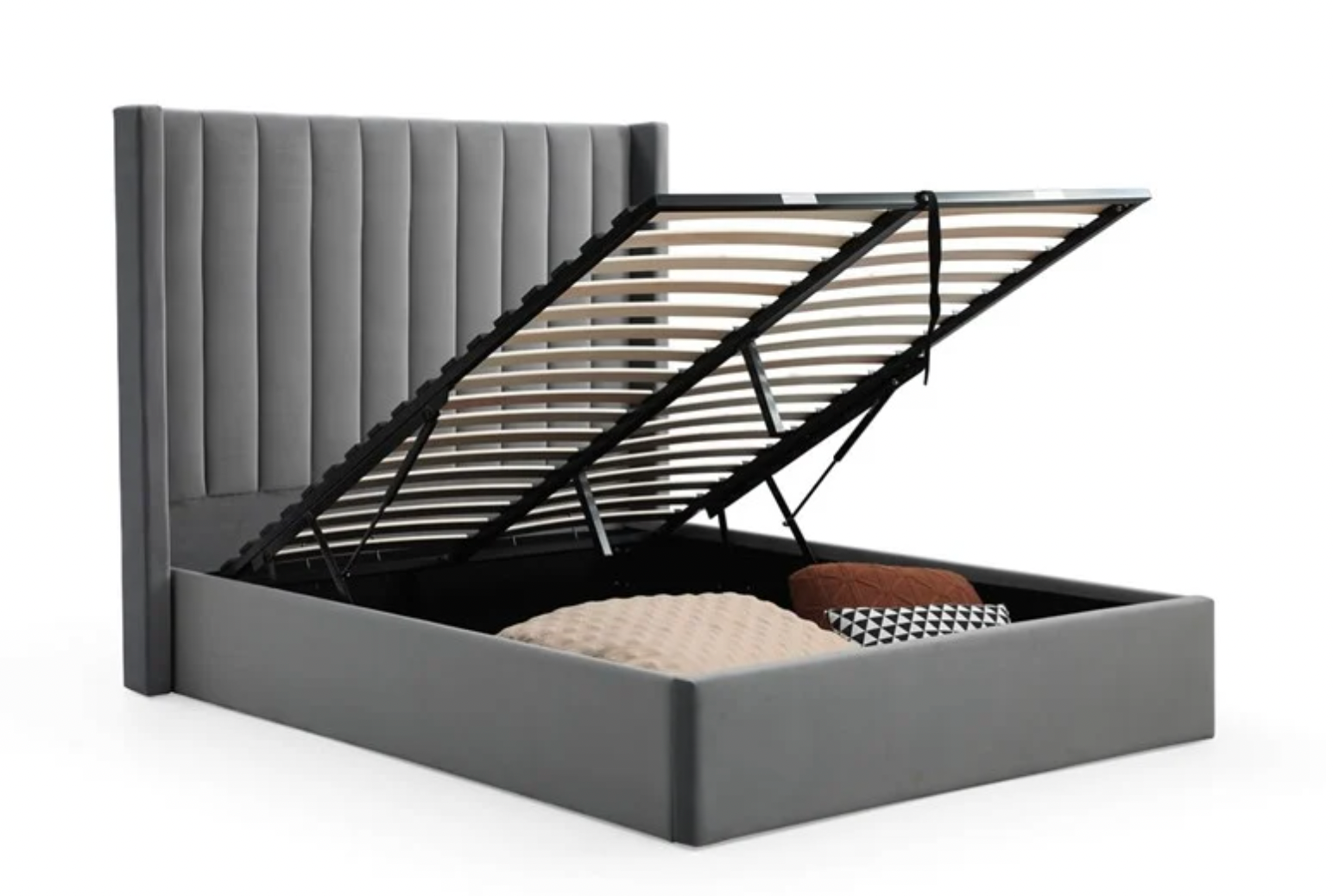 Leo Maddison Ottoman Storage Bed in Stone Grey By Sleep Express