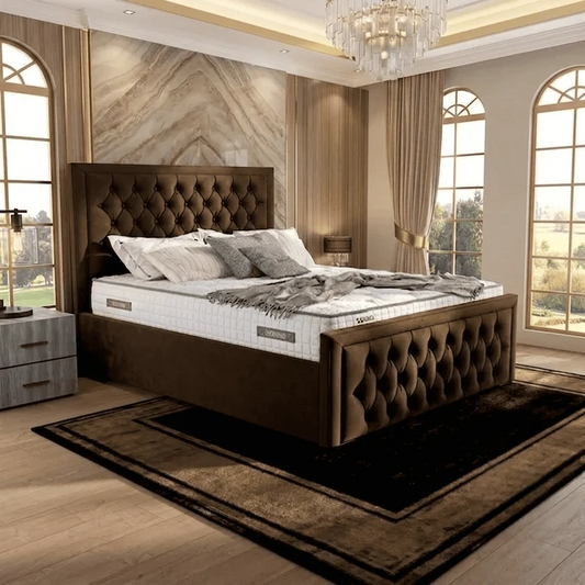 Silk Upholstered Ottoman Bed