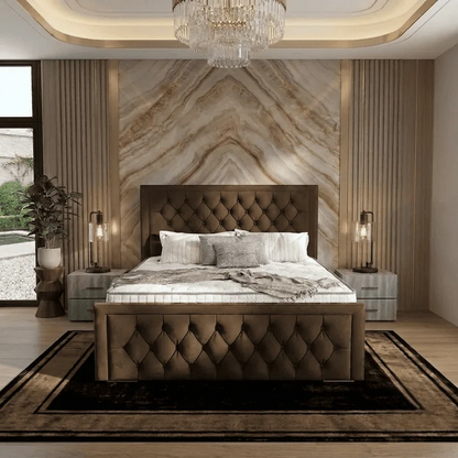 Silk Upholstered Ottoman Bed