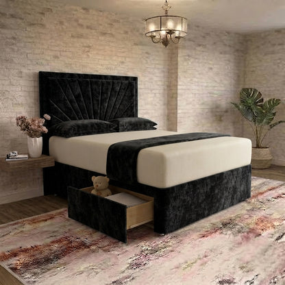 Sunrise Divan Bed - Black Chenille