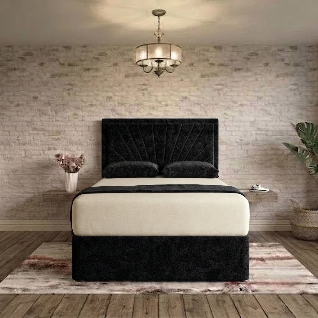 Sunrise Divan Bed - Black Chenille