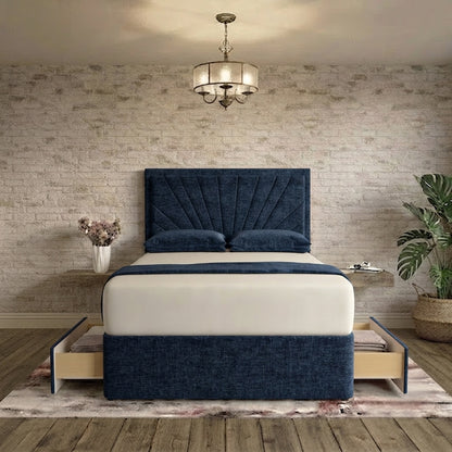 Sunrise Divan Bed - Blue Chenille