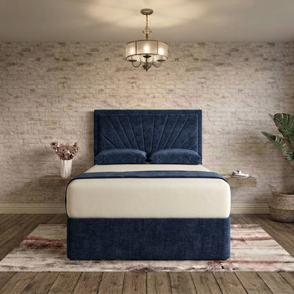 Sunrise Divan Bed - Blue Chenille