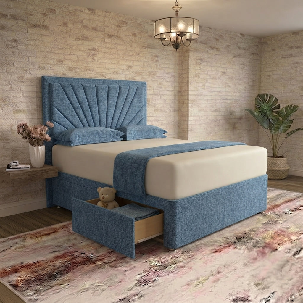 Sunrise Divan Bed - Blue Naples