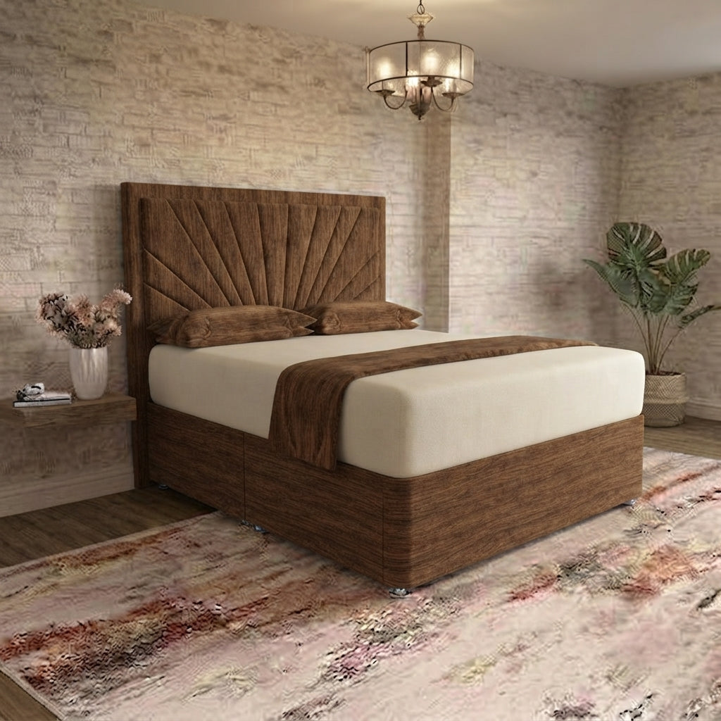 Sunrise Divan Bed - Brown Chenille