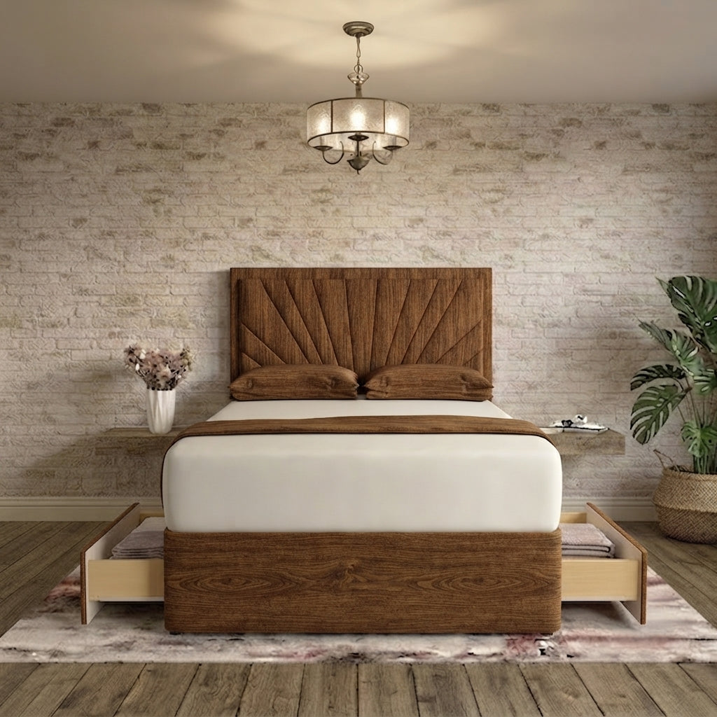 Sunrise Divan Bed - Brown Chenille