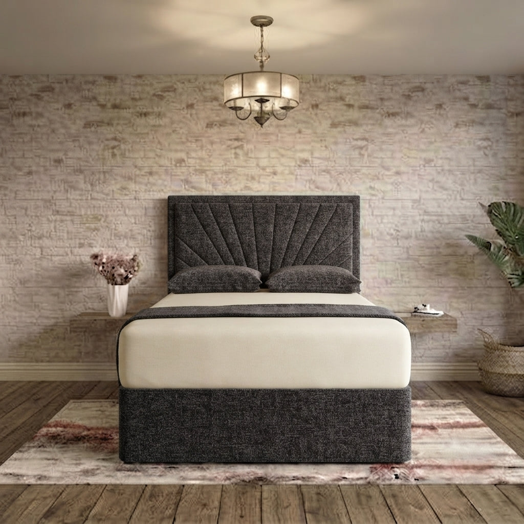 Sunrise Divan Bed - Charcoal Chenille