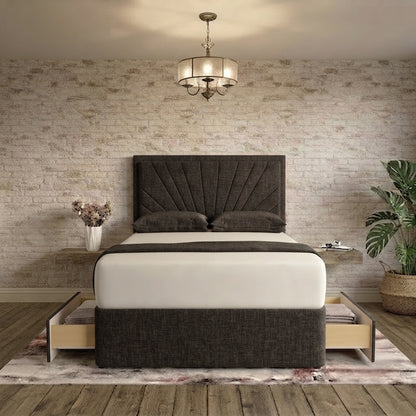 Sunrise Divan Bed - Charcoal Linen