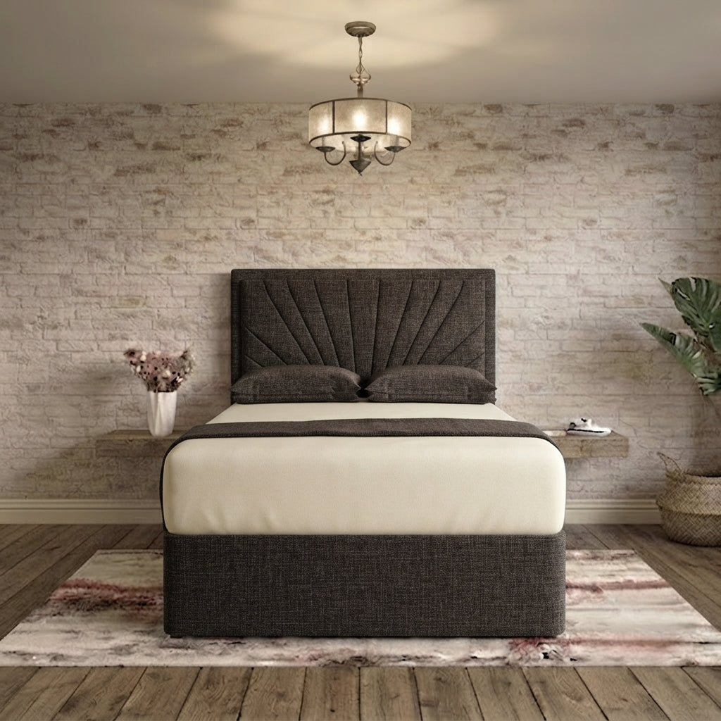Sunrise Divan Bed - Charcoal Linen