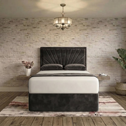 Sunrise Divan Bed - Charcoal Plush Velvet