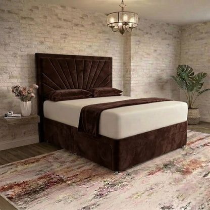Sunrise Divan Bed - Chocolate Plush Velvet