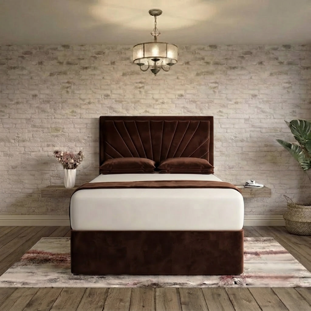 Sunrise Divan Bed - Chocolate Plush Velvet