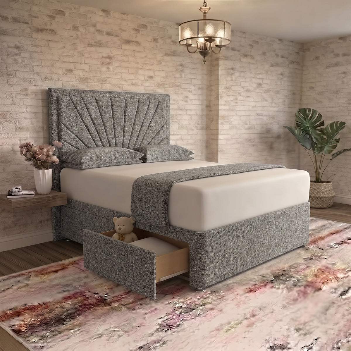 Sunrise Divan Bed - Clay Wool