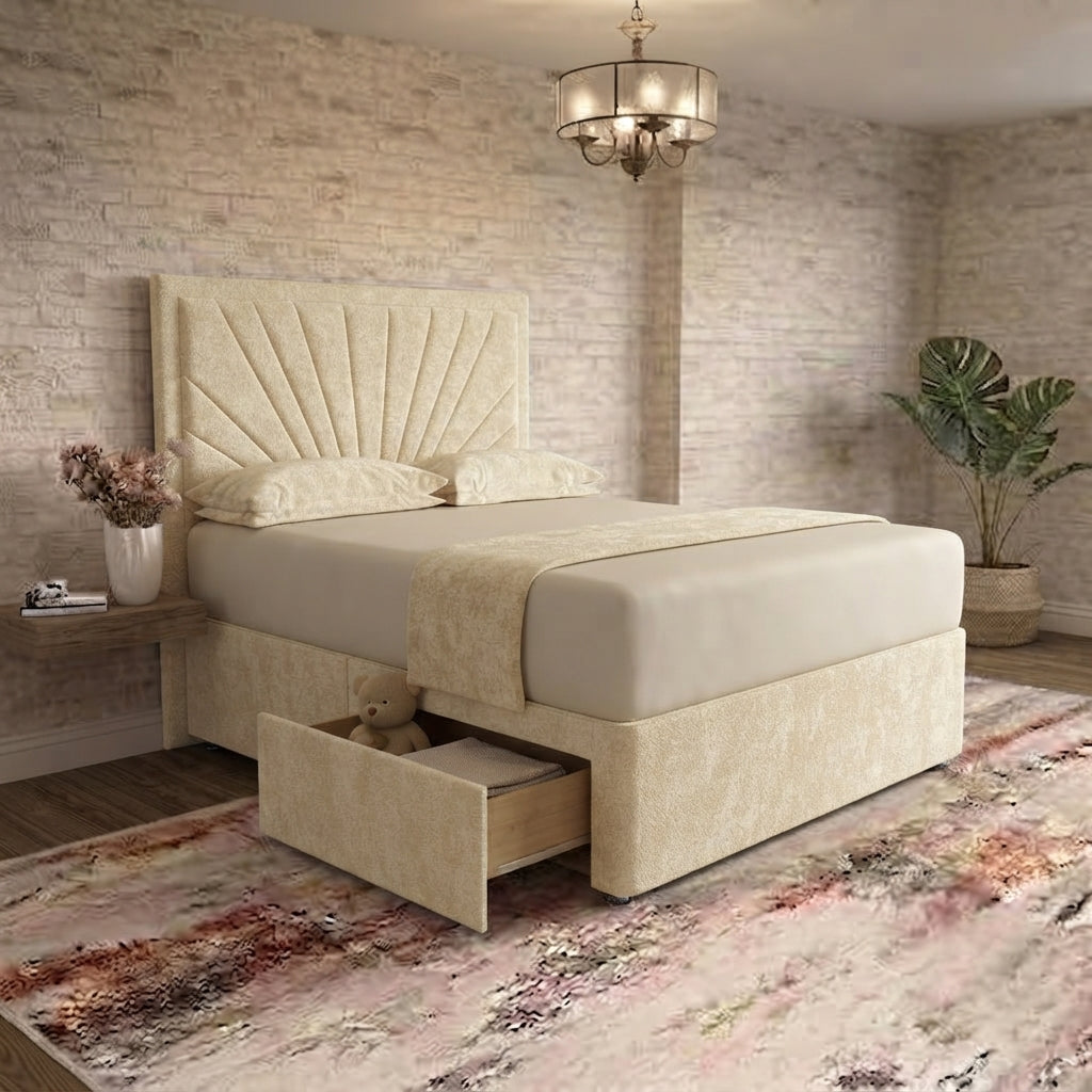 Sunrise Divan Bed - Cream Naples