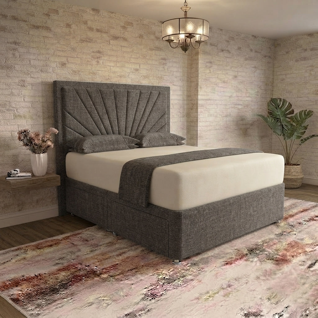 Sunrise Divan Bed - Graphite Linen