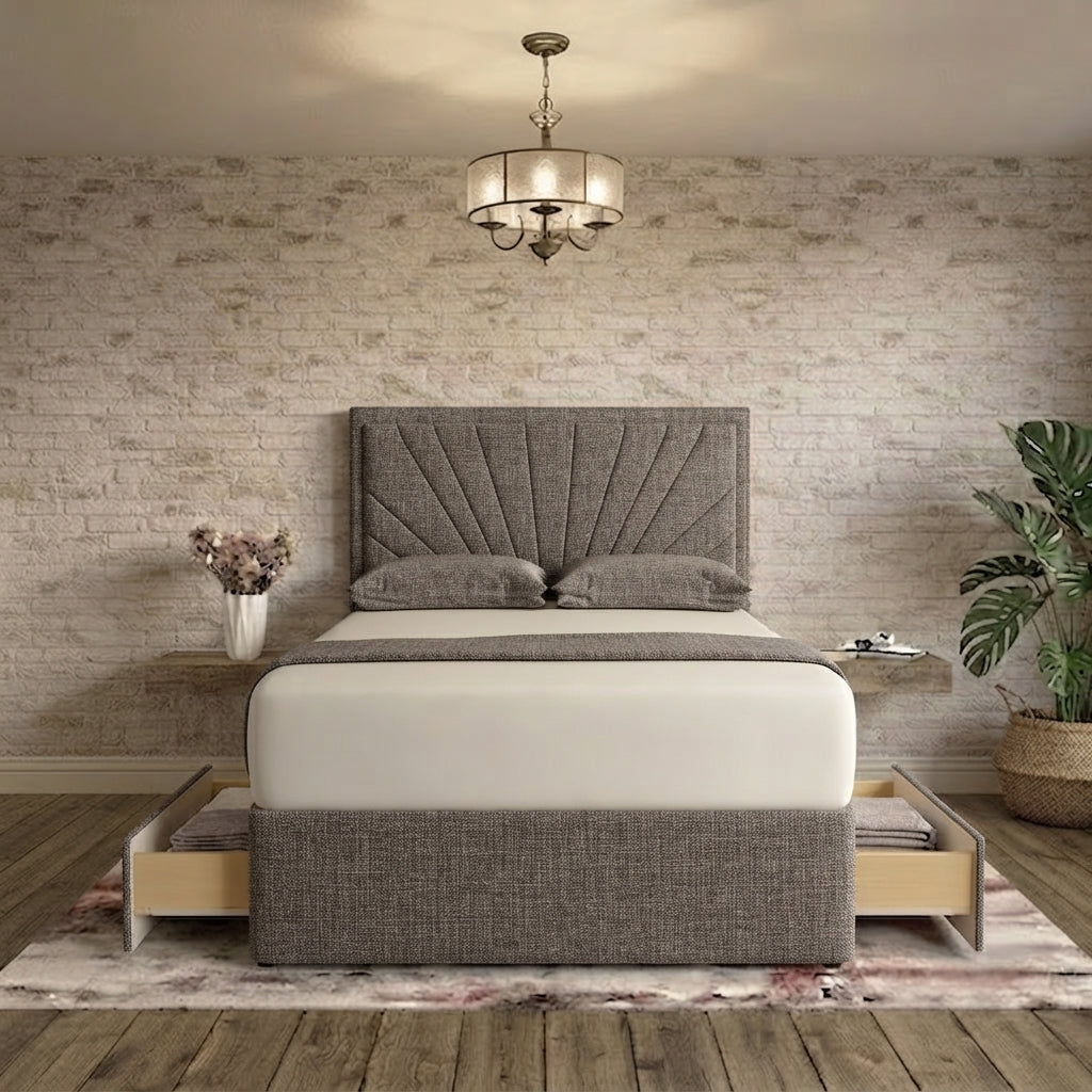 Sunrise Divan Bed - Graphite Linen