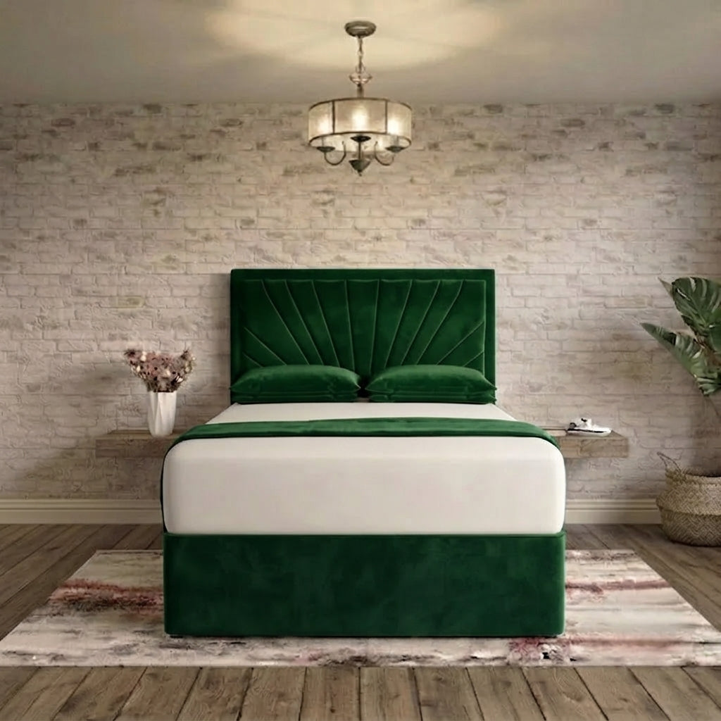 Sunrise Divan Bed - Green Plush Velvet