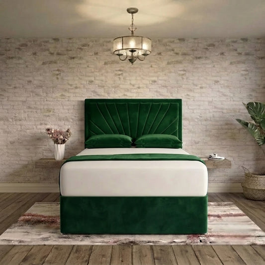 Sunrise Divan Bed - Green Plush Velvet
