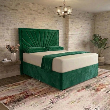 Sunrise Divan Bed - Green Plush Velvet