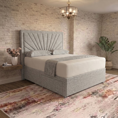 Sunrise Divan Bed - Grey Chenille