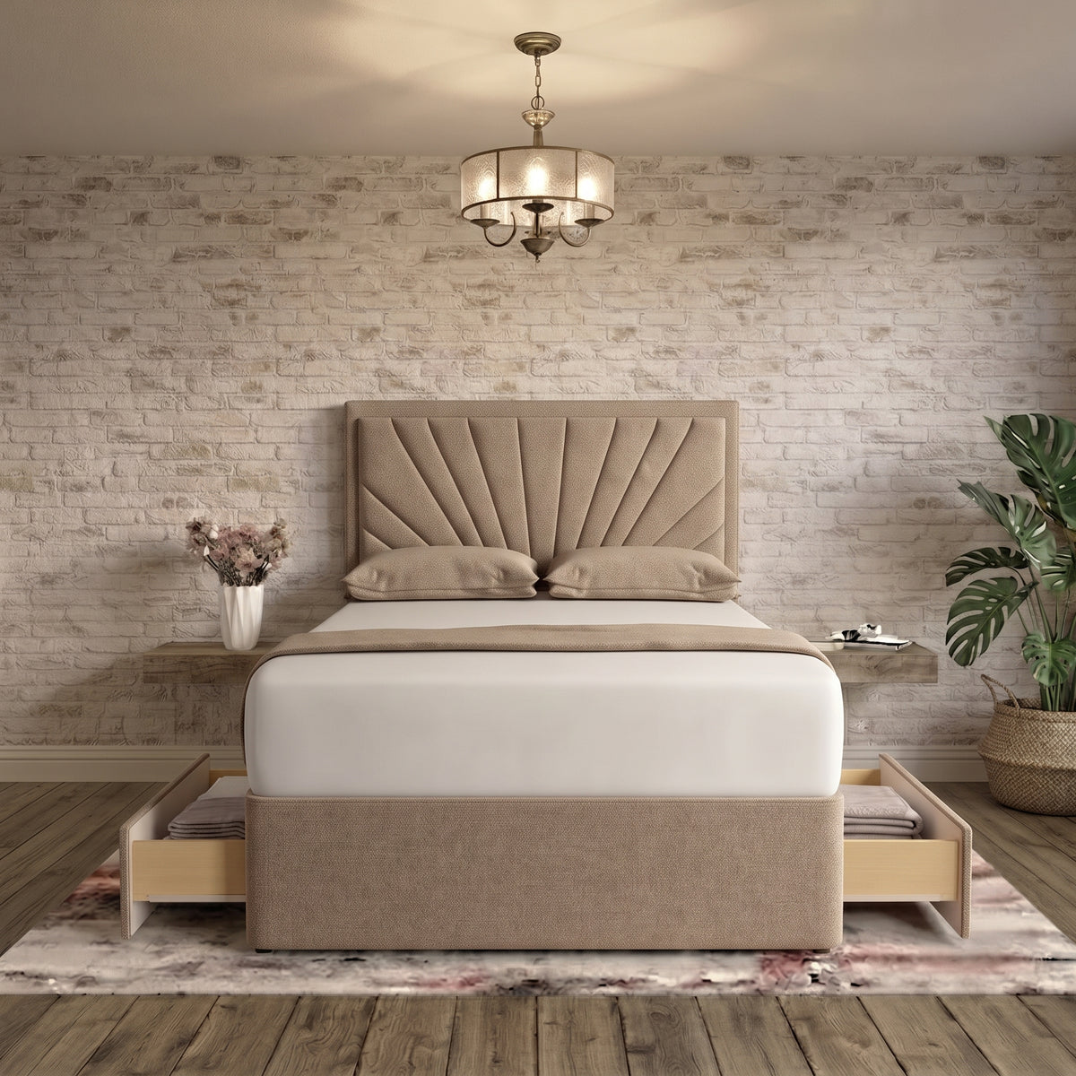 Sunrise Divan Bed - Latte Wool