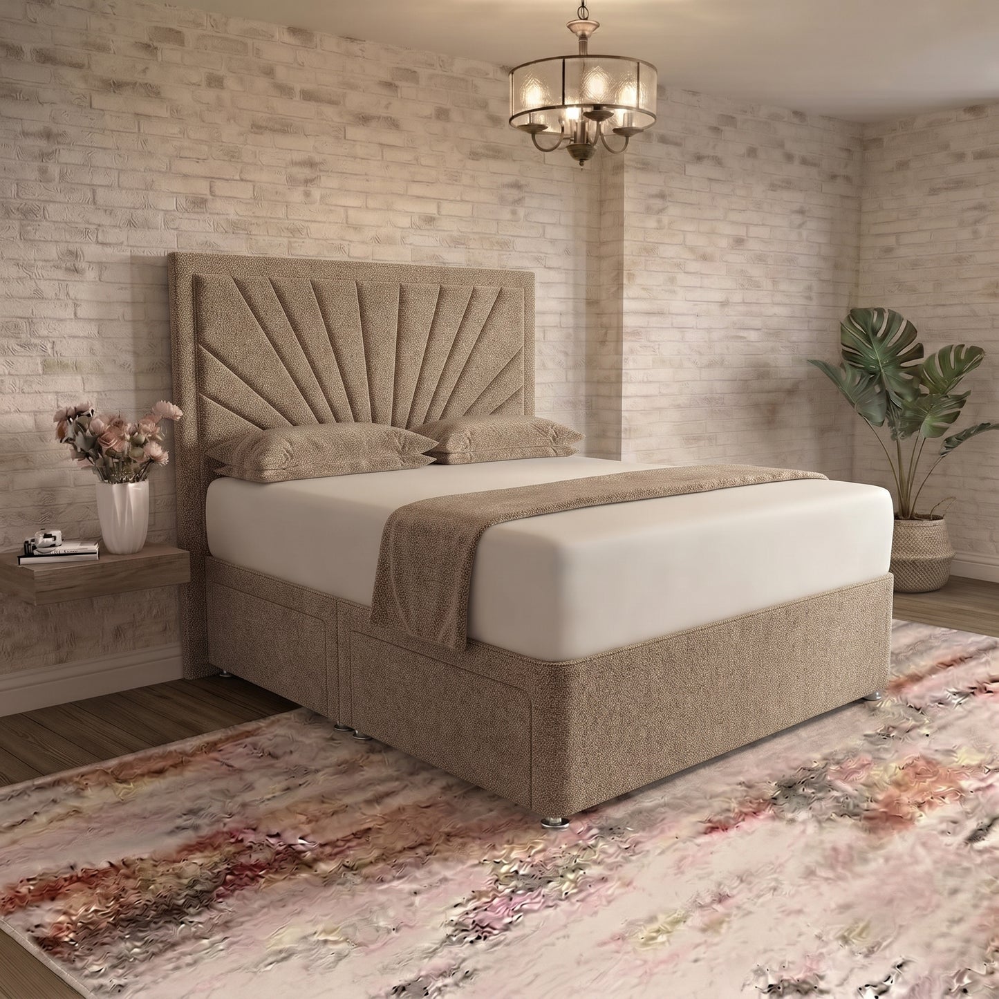 Sunrise Divan Bed - Latte Wool