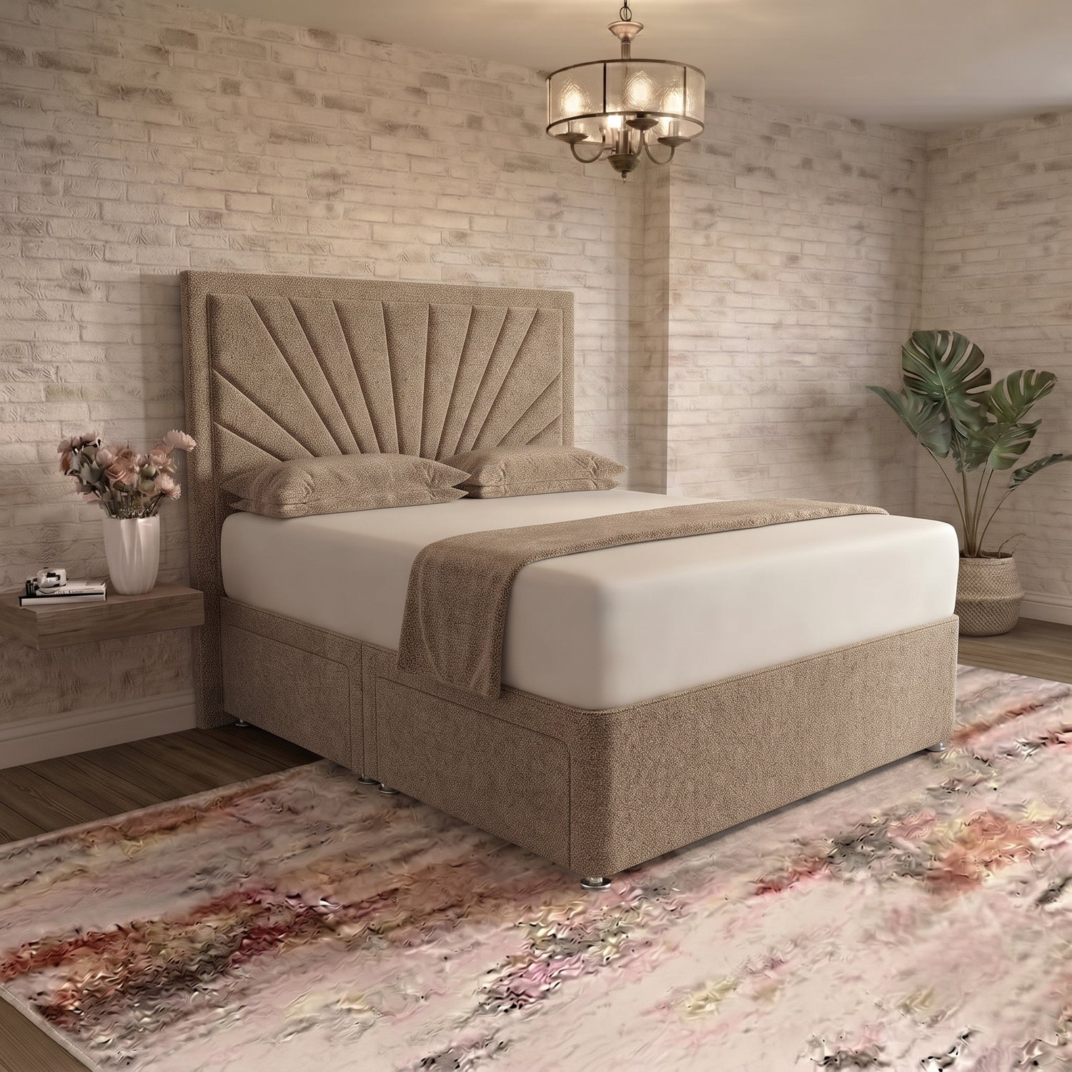 Sunrise Divan Bed - Latte Wool