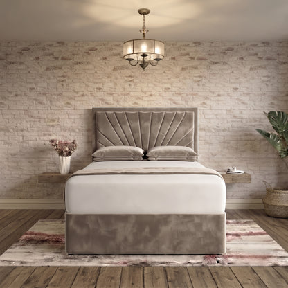 Sunrise Divan Bed - Light Grey Plush Velvet