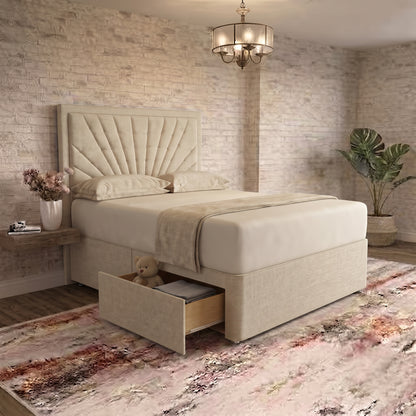 Sunrise Divan Bed - Mink Chenille