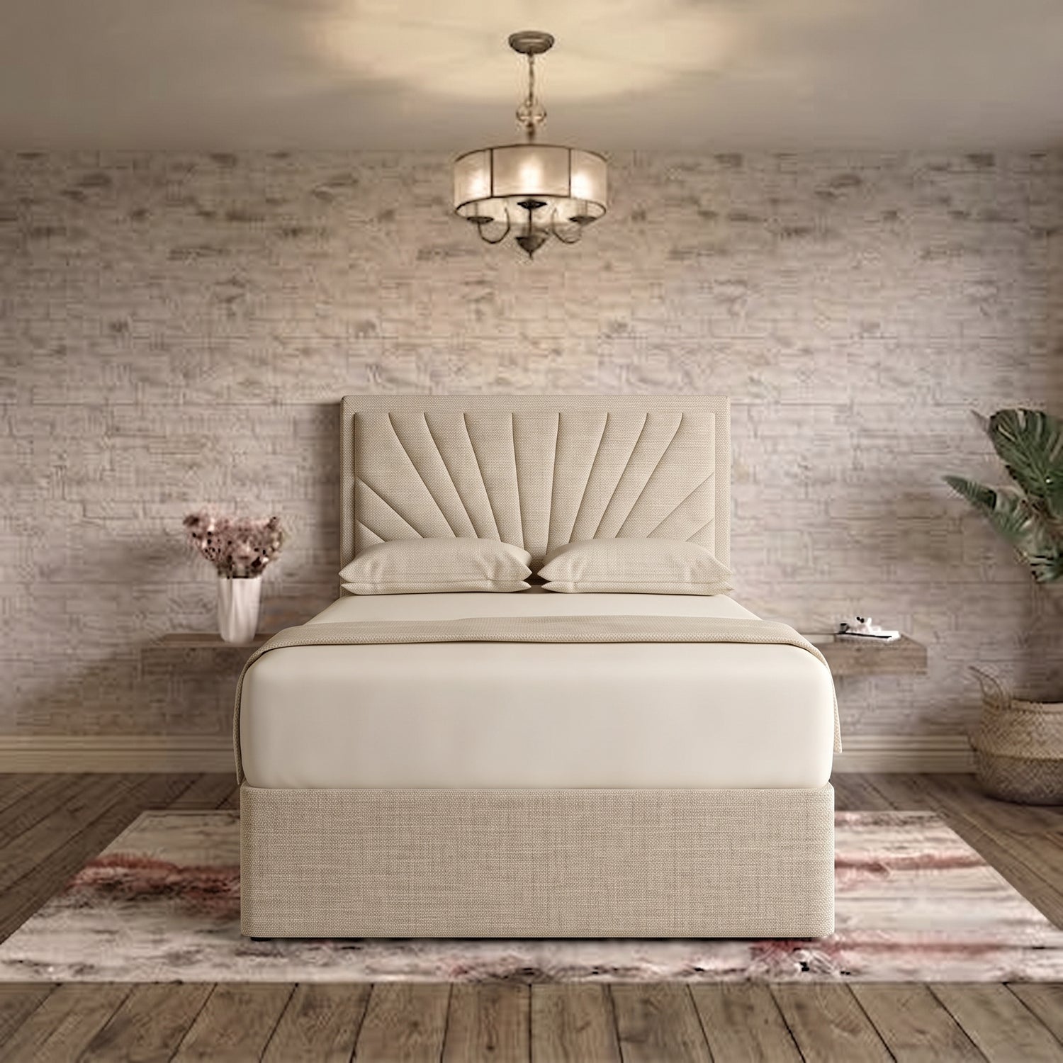Sunrise Divan Bed - Mink Chenille