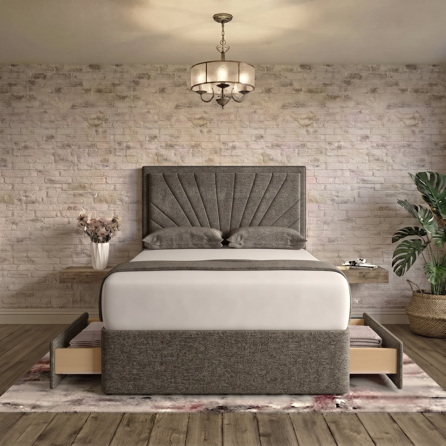 Sunrise Divan Bed - Pewter Wool