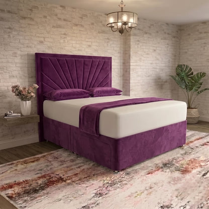 Sunrise Divan Bed - Purple Plush Velvet