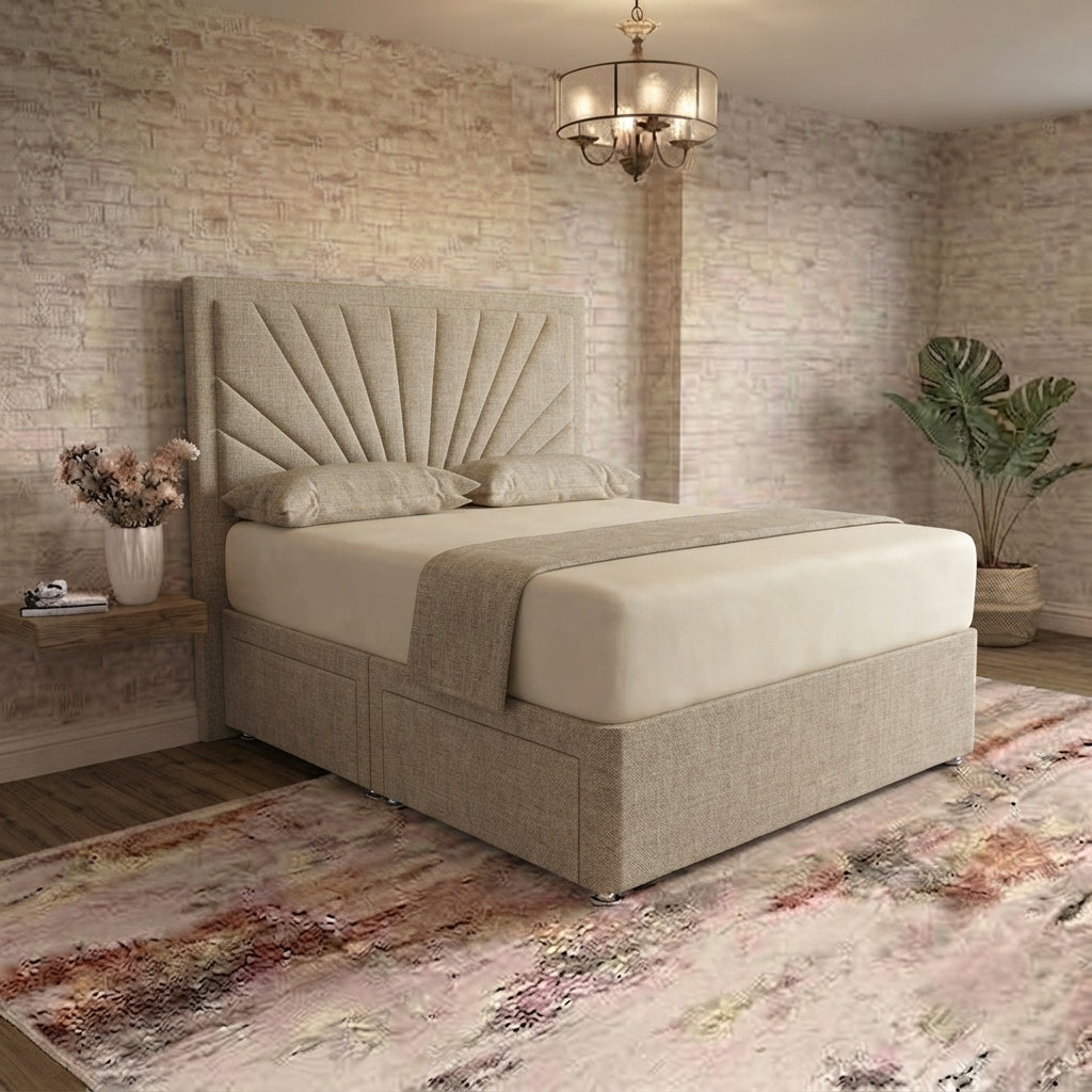 Sunrise Divan Bed - Putty Linen