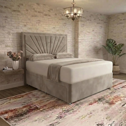 Sunrise Divan Bed - Putty Plush Velvet