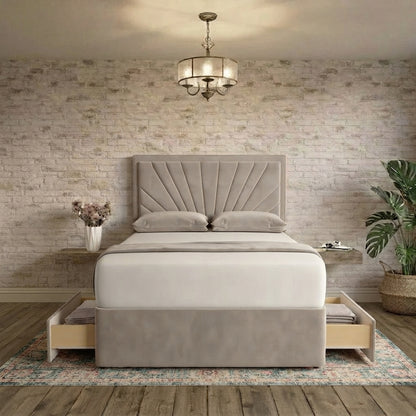 Sunrise Divan Bed - Putty Plush Velvet