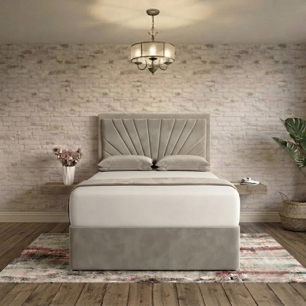 Sunrise Divan Bed - Putty Plush Velvet