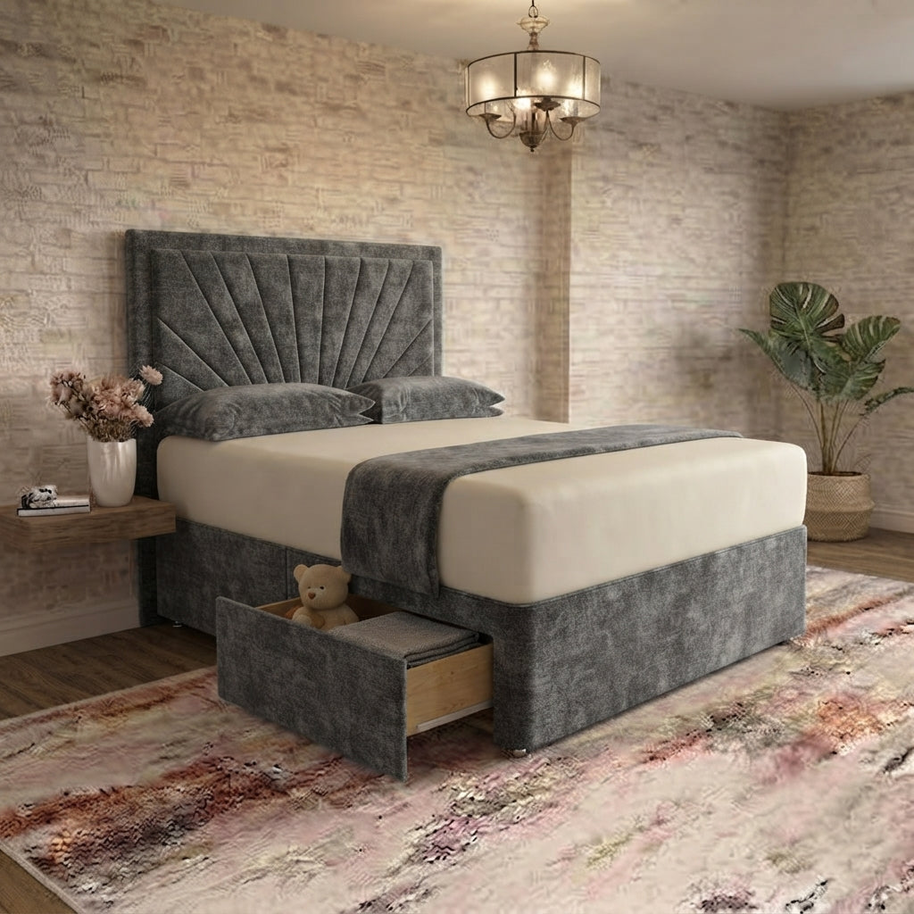 Sunrise Divan Bed - Silver Naples