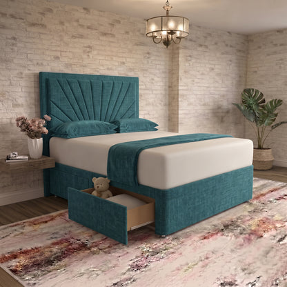 Sunrise Divan Bed - Teal Linen