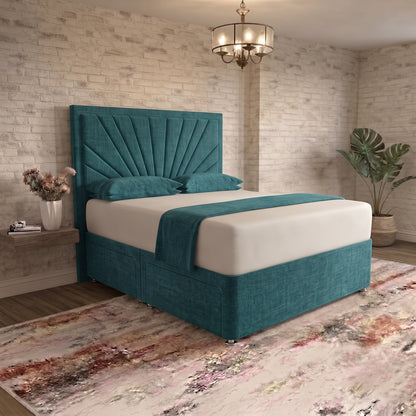 Sunrise Divan Bed - Teal Linen