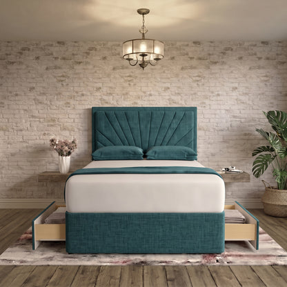 Sunrise Divan Bed - Teal Linen