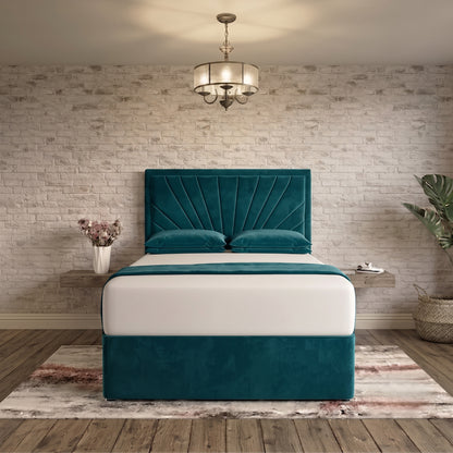 Sunrise Divan Bed - Teal Plush Velvet
