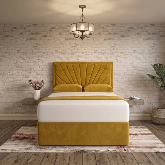 Sunrise Divan Bed - Tumeric Plush Velvet