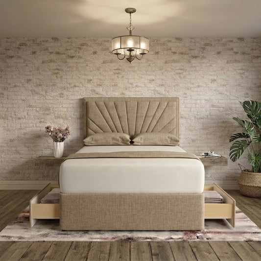 Sunrise Divan Bed - Wheat Linen