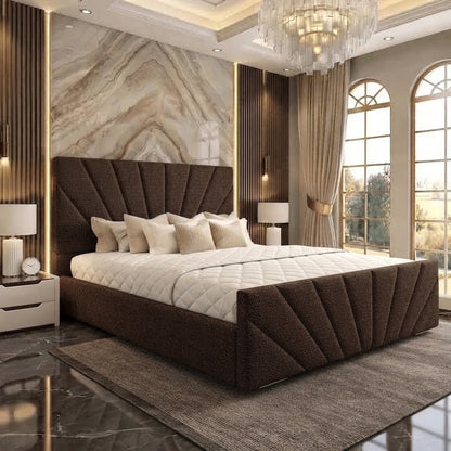 Sunrise Upholstered Ottoman Bed - Brown Naples