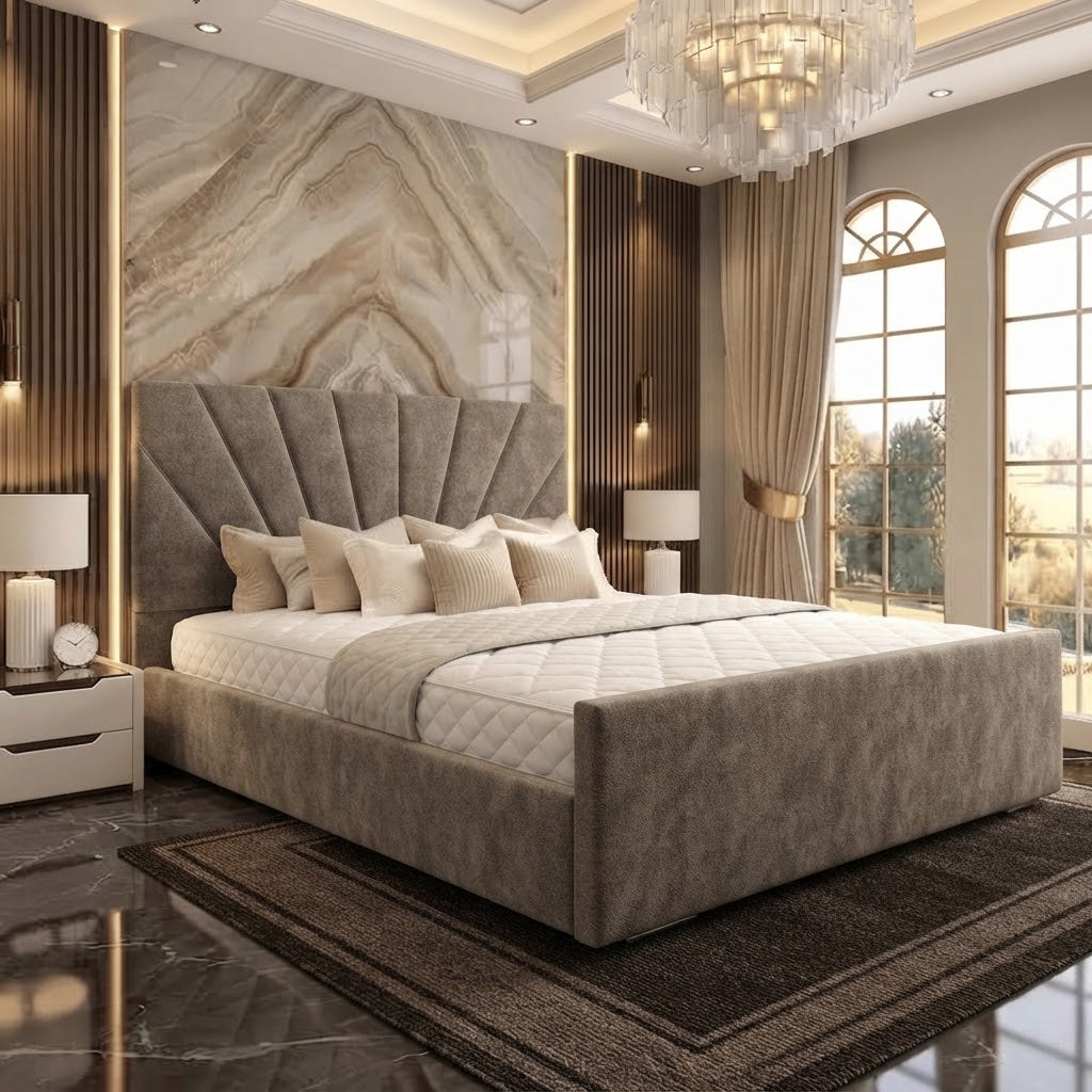 Sunrise Upholstered Ottoman Bed - Clay Wool