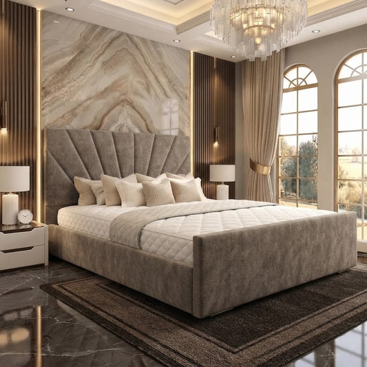 Sunrise Upholstered Ottoman Bed - Clay Wool