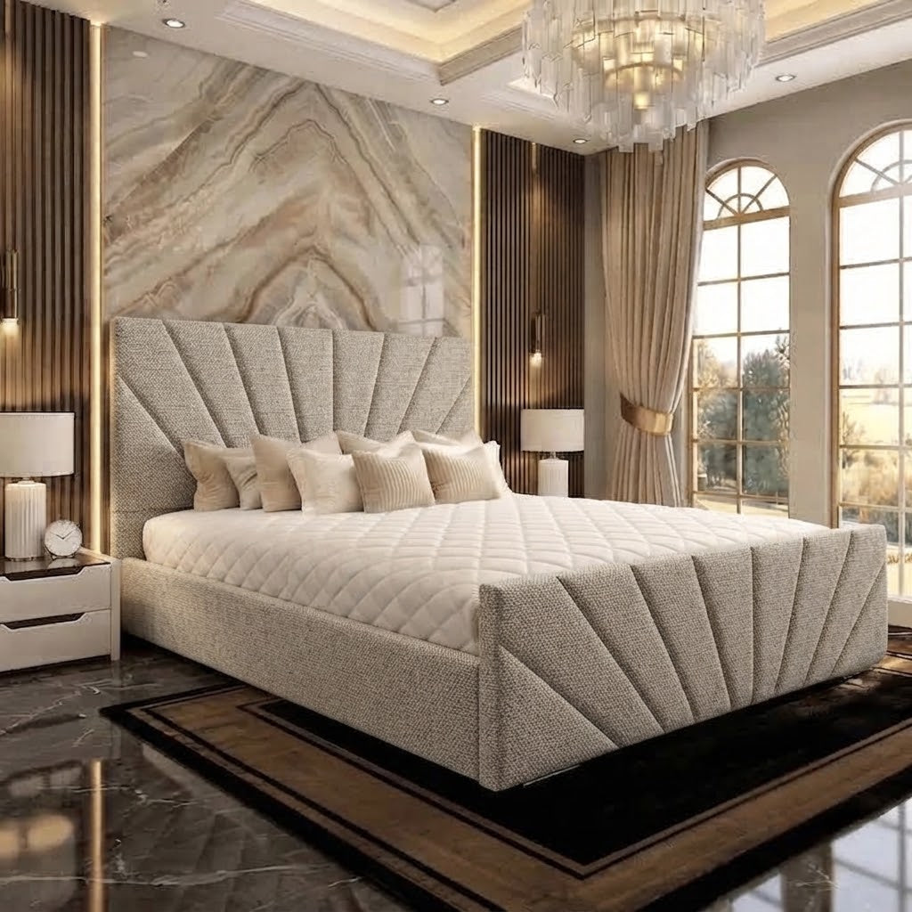 Sunrise Upholstered Ottoman Bed - Grey Chenille