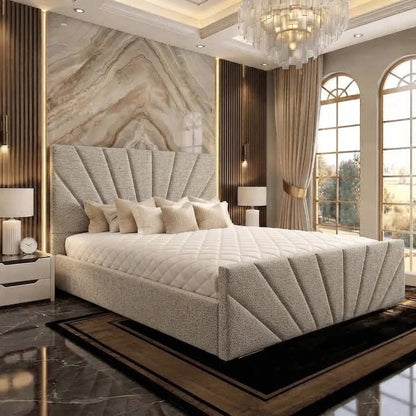Sunrise Upholstered Ottoman Bed - Grey Chenille