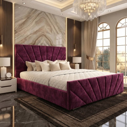Sunrise Upholstered Ottoman Bed - Purple Plush Velvet